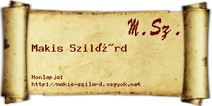 Makis Szilárd névjegykártya